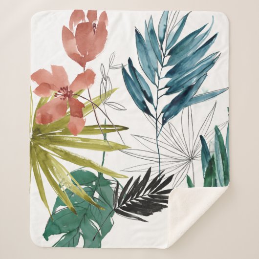 Tropische samenstelling sherpa deken (Voorkant)