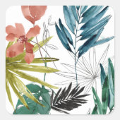 Tropische samenstelling vierkante sticker (Voorkant)
