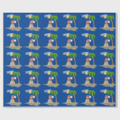 Tropische Sand Sneeuwman Door Palm Tree Cadeaupapier (Vlak)