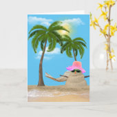 Tropische Sandman met Palms Note Kaart (Gele Bloem)