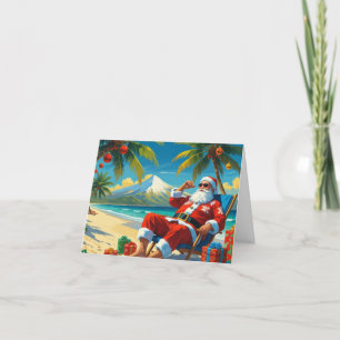 Tropische Santa Beach Christmas Kaart