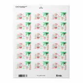 Tropische Santa Gift Label Sticker (Full Sheet)