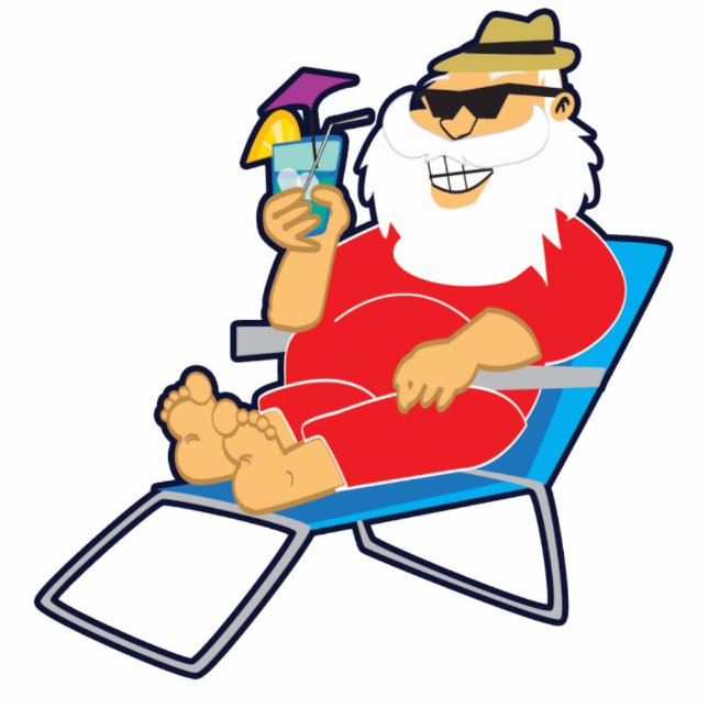 Tropische Santa Sculpture - 5x7 3D Art Sculpture Staand Fotobeeldje (Voorkant)