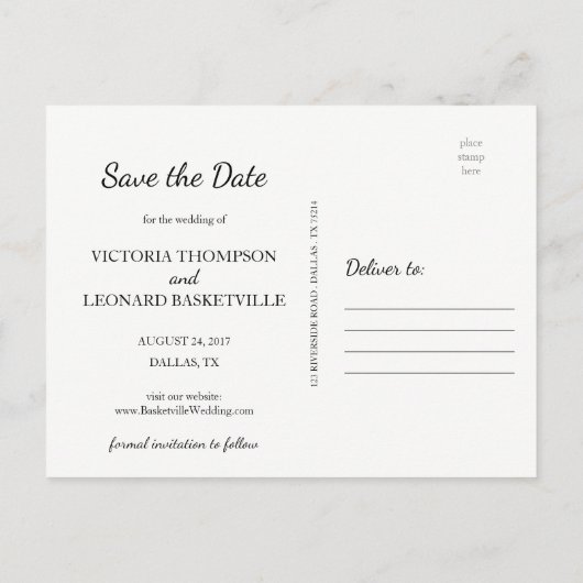 Tropische save de datum | Huwelijk briefkaart (Achterkant)