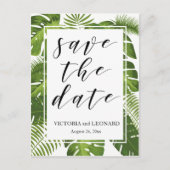 Tropische save de datum | Huwelijk briefkaart (Voorkant)