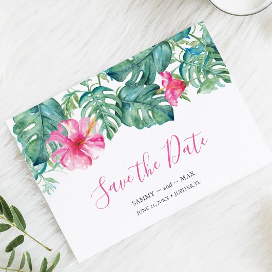 Tropische save de datum voor de bruiloft save the date