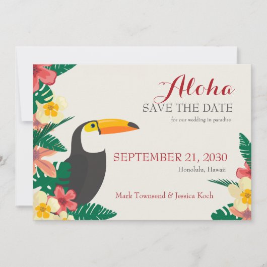 Tropische Save the Date Aankondiging (Voorkant)