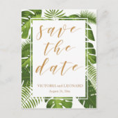Tropische save the date goud | Huwelijk briefkaart (Voorkant)
