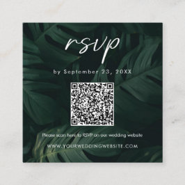 Tropische Scan QR-code RSVP Bestemming Huwelijk Informatiekaartje
