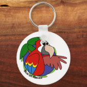 Tropische Scarlet Macaw Sleutelhanger (Voorkant)