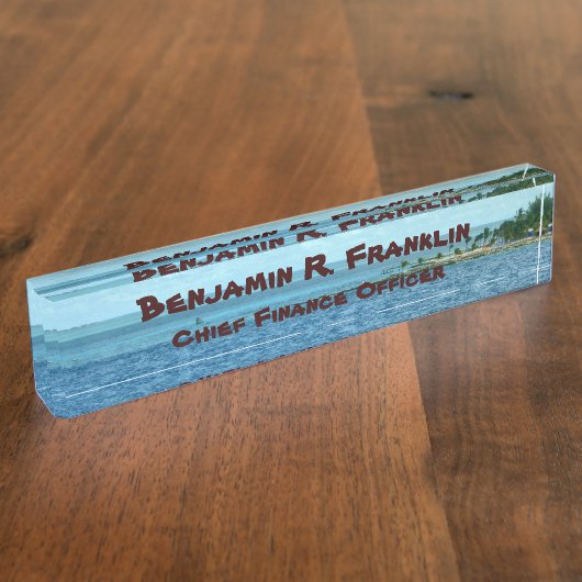 Tropische scène aangepast naambordje (Zijkant)