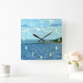 Tropische scène vierkante klok (Huis)