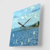 Tropische scène vierkante klok (Hoek)