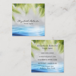 Tropische scène voor reisagent vierkante visitekaartje