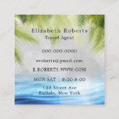 Tropische scène voor reisagent vierkante visitekaartje (Achterkant)