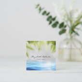 Tropische scène voor reisagent vierkante visitekaartje (Staand voorkant)