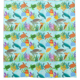 Tropische Schatten Schildpadden en Koraalrif Douchegordijn