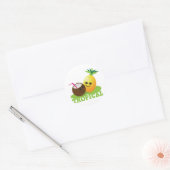 TROPISCHE schattige Kawaii Coconut en ananas Ronde Sticker (Envelop)