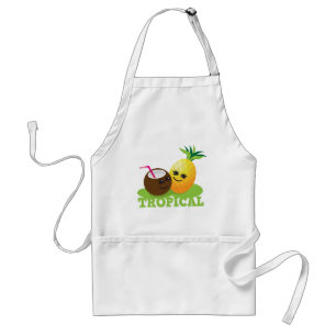 TROPISCHE schattige Kawaii Coconut en ananas Standaard Schort