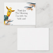Tropische Schattigee Giraffe Baby shower dank u ka Notitiekaartje (Voorkant / Achterkant)