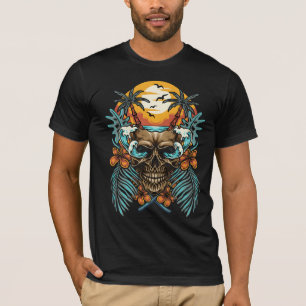 Tropische Schedel met Palmen T-shirt