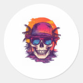 Tropische schedelvibe ronde sticker (Voorkant)