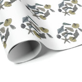 Tropische schelpen cadeaupapier (Rol Hoek)