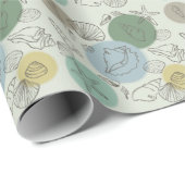 Tropische schelpen op het strand cadeaupapier (Rol Hoek)
