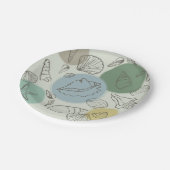 Tropische schelpen op het strand papieren bordje (Gekanteld)