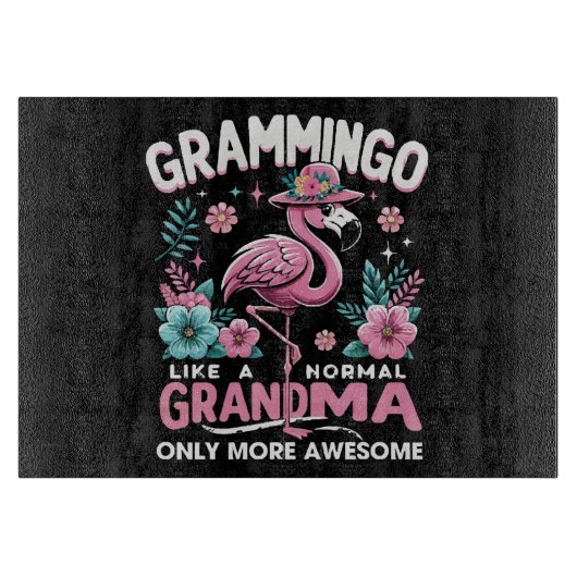 Tropische Schemer Flamingo Snijplank (Voorkant)
