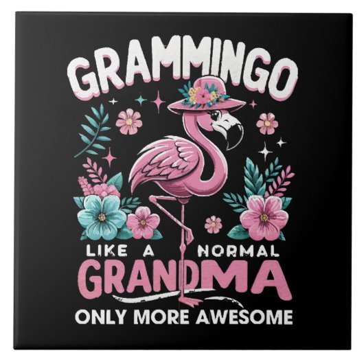 Tropische Schemer Flamingo Tegeltje (Voorkant)