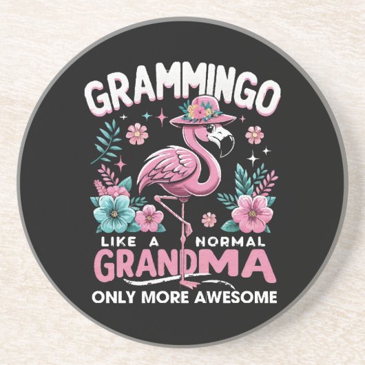Tropische Schemer Flamingo Zandsteen Onderzetter (Voorkant)