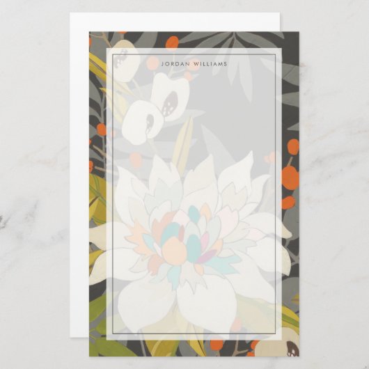 Tropische schemerbloemen briefpapier (Voorkant / Achterkant)