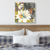 Tropische schemerbloemen canvas afdruk (Insitu (Slaapkamer))