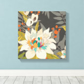 Tropische schemerbloemen canvas afdruk (Insitu (Houten vloer))