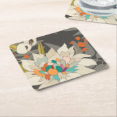 Tropische schemerbloemen kartonnen onderzetters (Schuin)