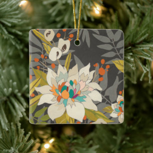 Tropische schemerbloemen keramisch ornament