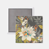 Tropische schemerbloemen magneet (Voorkant / Achterkant)