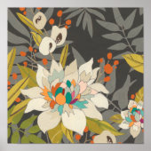 Tropische schemerbloemen poster (Voorkant)