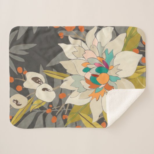 Tropische schemerbloemen sherpa deken (Voorkant (horizontaal))