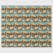 Tropische schemering: kokospalm silhouet cadeaupapier (Vlak)