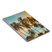 Tropische schemering: kokospalm silhouet notitieboek (Rechterzijde)