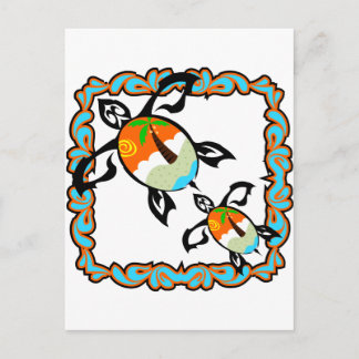 Tropische schildpad briefkaart