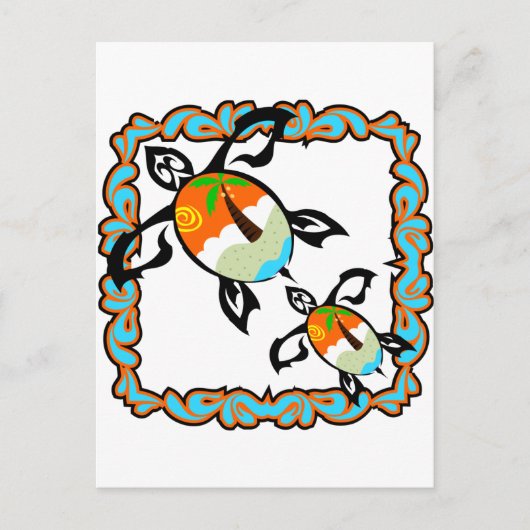 Tropische schildpad briefkaart (Voorkant)