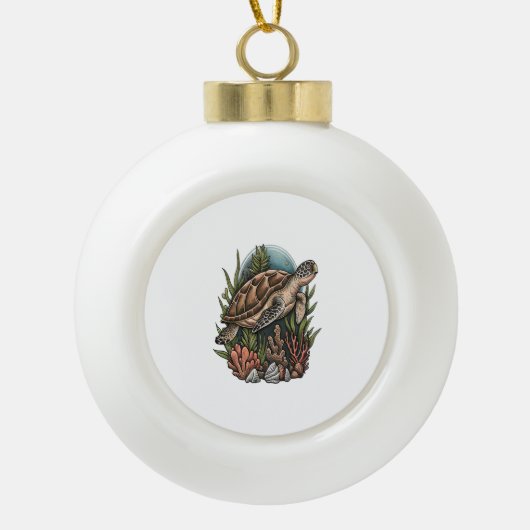 Tropische schildpad keramische bal ornament (Voorkant)
