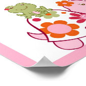 Tropische schildpad Kikker Nursery Wall Art Name P Poster (Hoek)