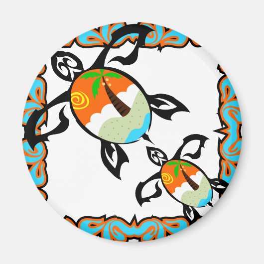 Tropische schildpad magneet (Voorkant)