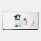 Tropische schildpad met gitaar bureaumat (Keyboard & Muis)