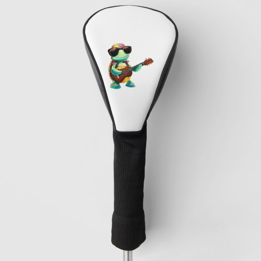 Tropische schildpad met gitaar golfheadcover (Voorkant)