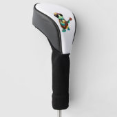 Tropische schildpad met gitaar golfheadcover (Schuin)